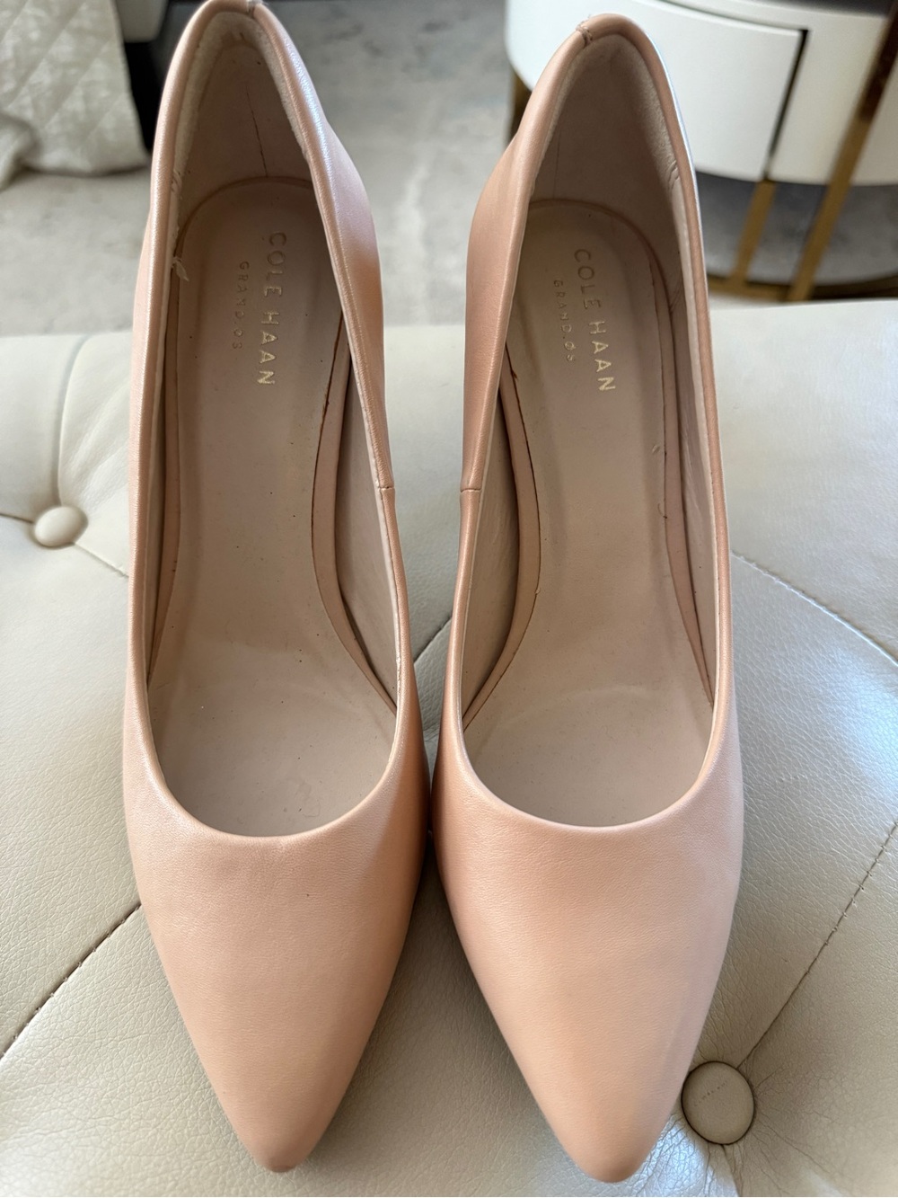 Cole Haan Nude/Pink Pointed Toe Leather Pumps